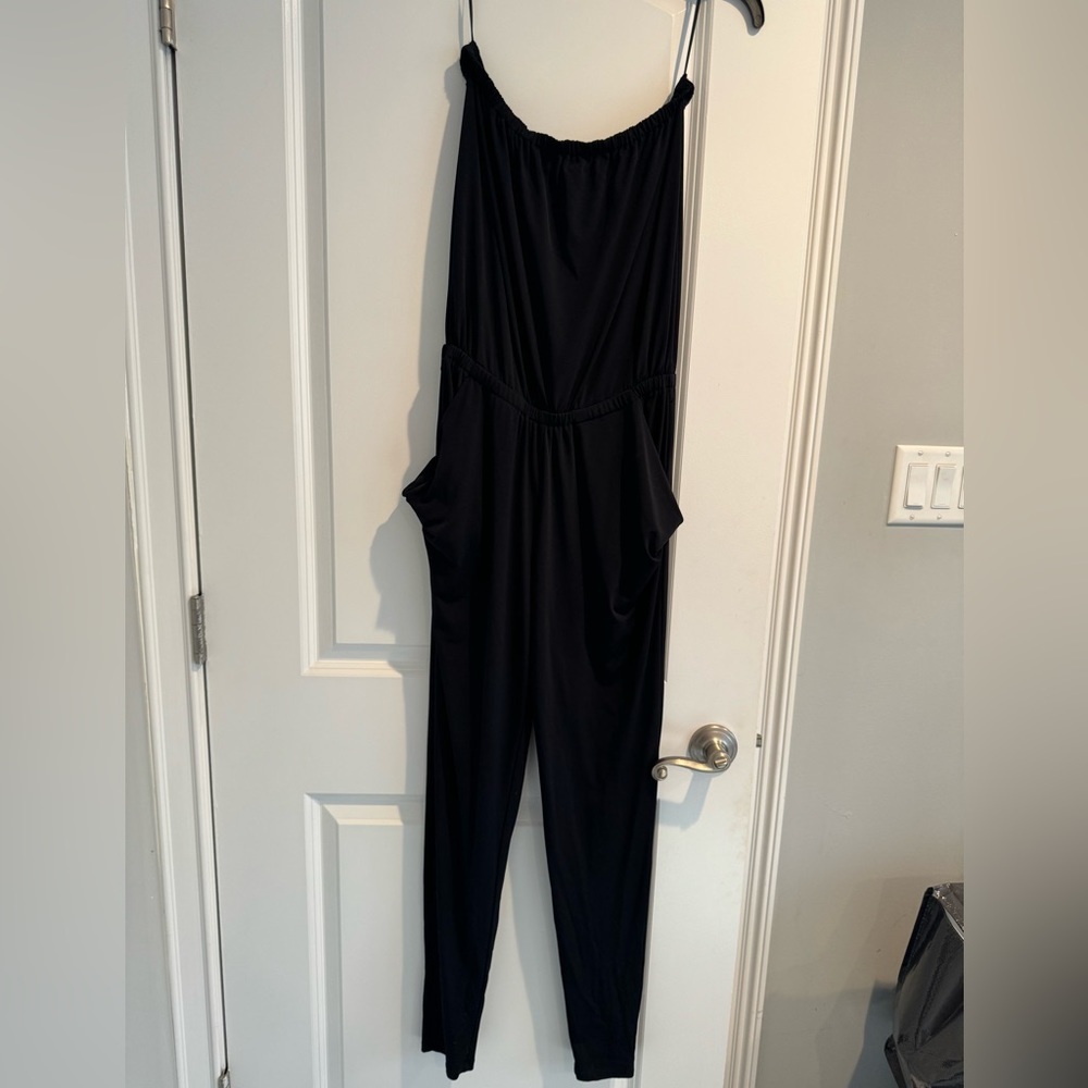 Michael Kors Strapless Dark Navy Jumpsuit